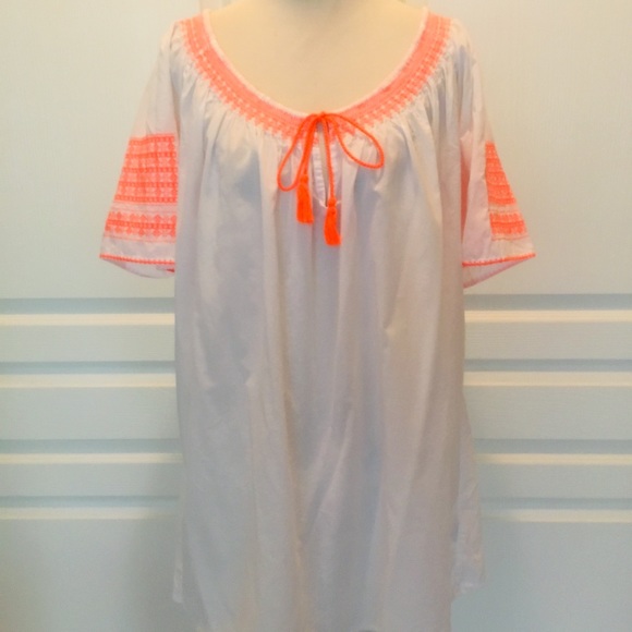 J Crew White Cotton Tunic Coverup Dress L 🌸 - Picture 2 of 8